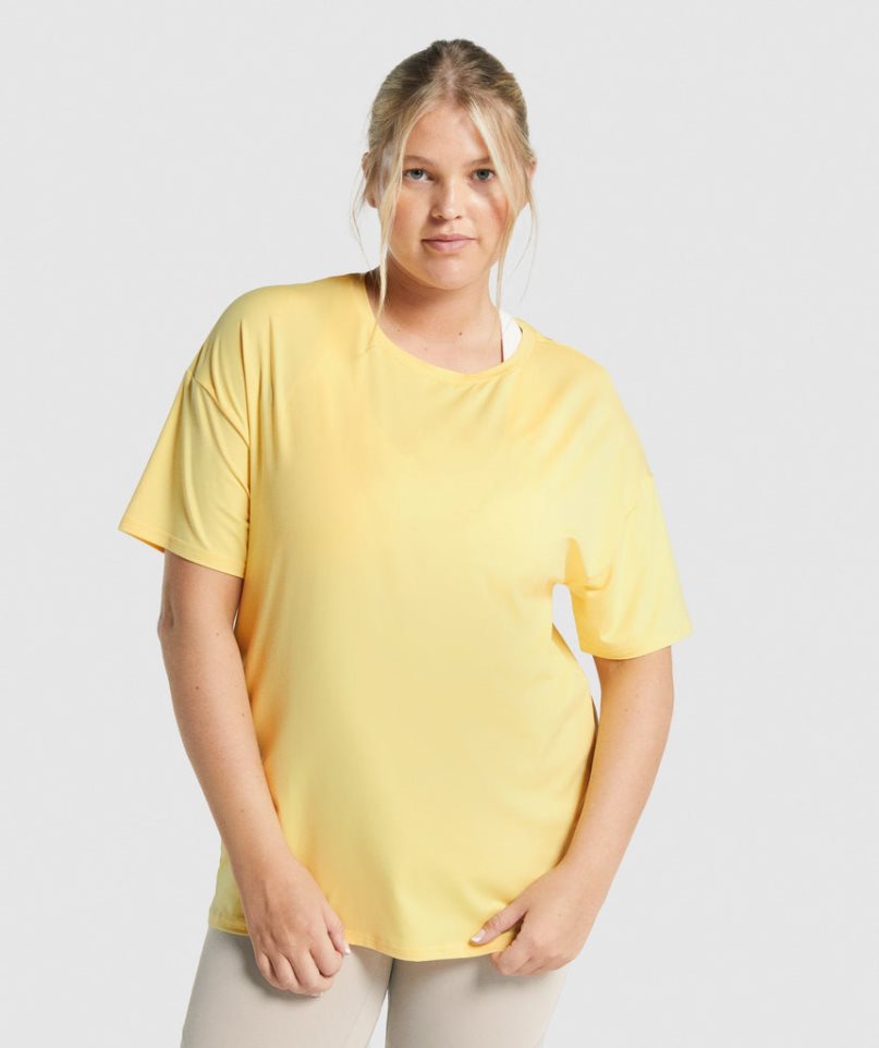 Women\'s Gymshark Whitney Oversized T-Shirts Yellow | NZ 4VJRZM